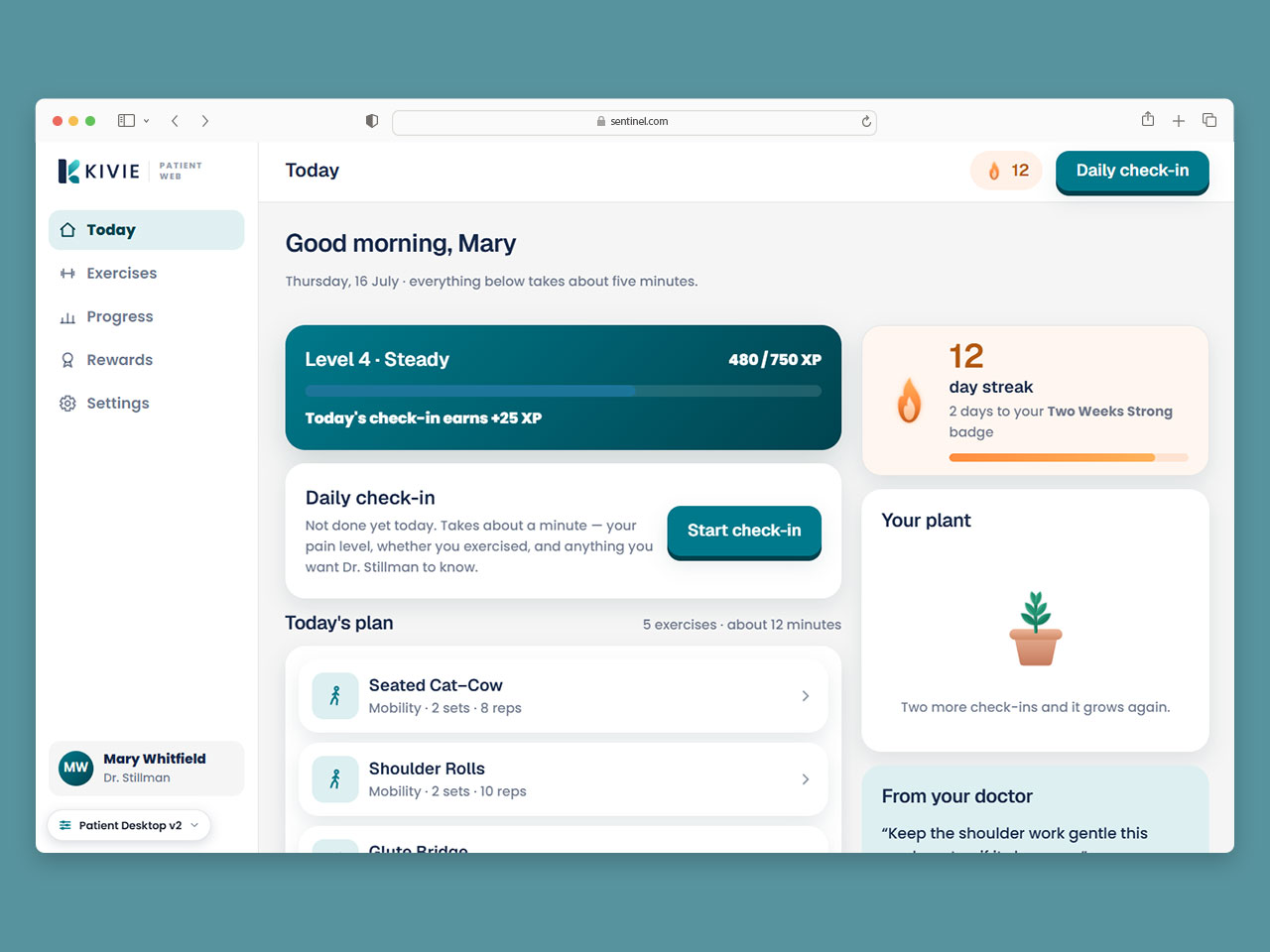Patient daily check-in